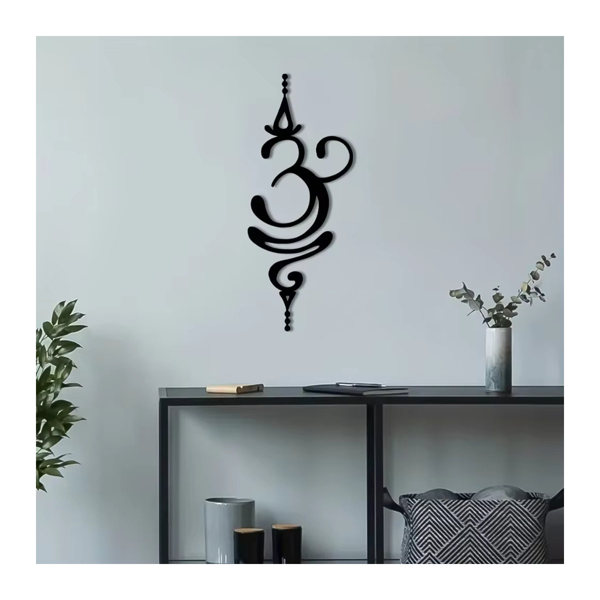 Cifbuy Zen Wandkunst aus Metall mit Sanskrit-Schriftzug in Schwarz für Yoga und Meditation - Bild 4