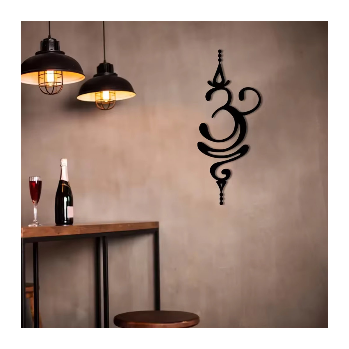 Cifbuy Zen Wandkunst aus Metall mit Sanskrit-Schriftzug in Schwarz für Yoga und Meditation - Bild 5