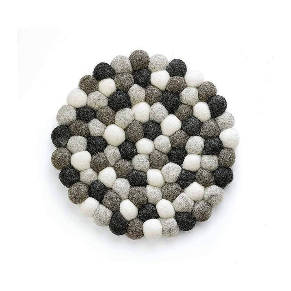Cilio Untersetzer LANA GRIGIO aus Schafwolle rund, Durchmesser: 21 cm, mehrfarbig schwarz-weiß-grau - Bild 1