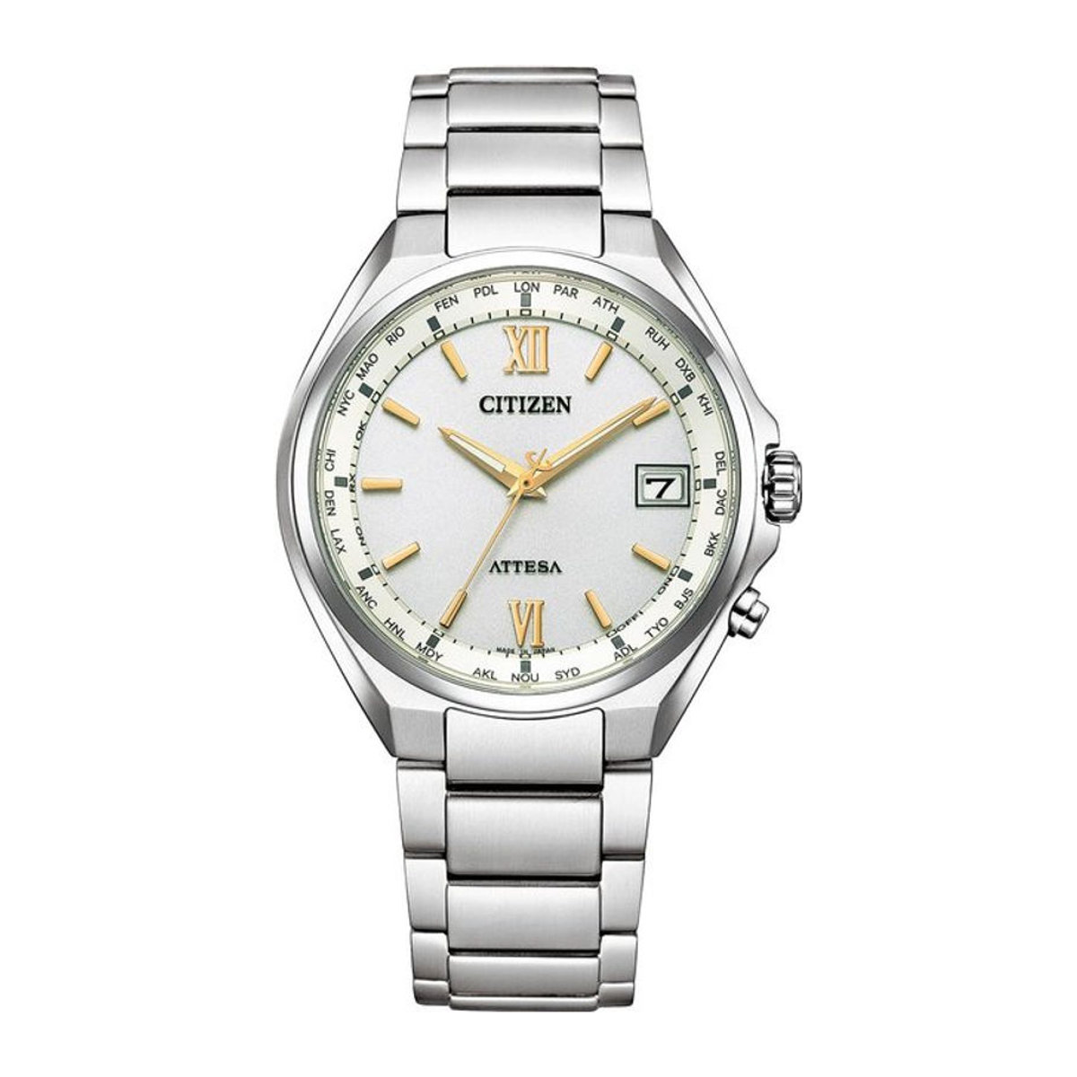 Citizen Attesa CB1120-50C Herrenuhr in Silber und Weiß mit Funksteuerung und Solarbetrieb - Bild 1