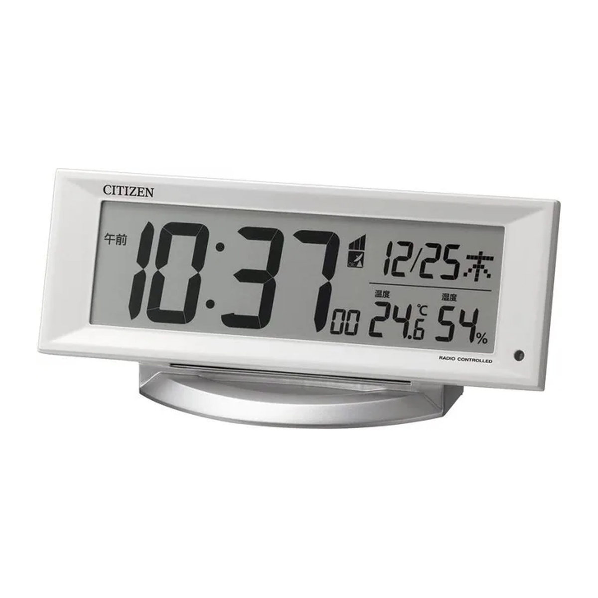 Citizen Digital Funkwecker mit Beleuchtung, Thermometer und Hygrometer, Weiß, B: 20.9 cm, T: 6.5 cm, H: 20.9 cm - Bild 1