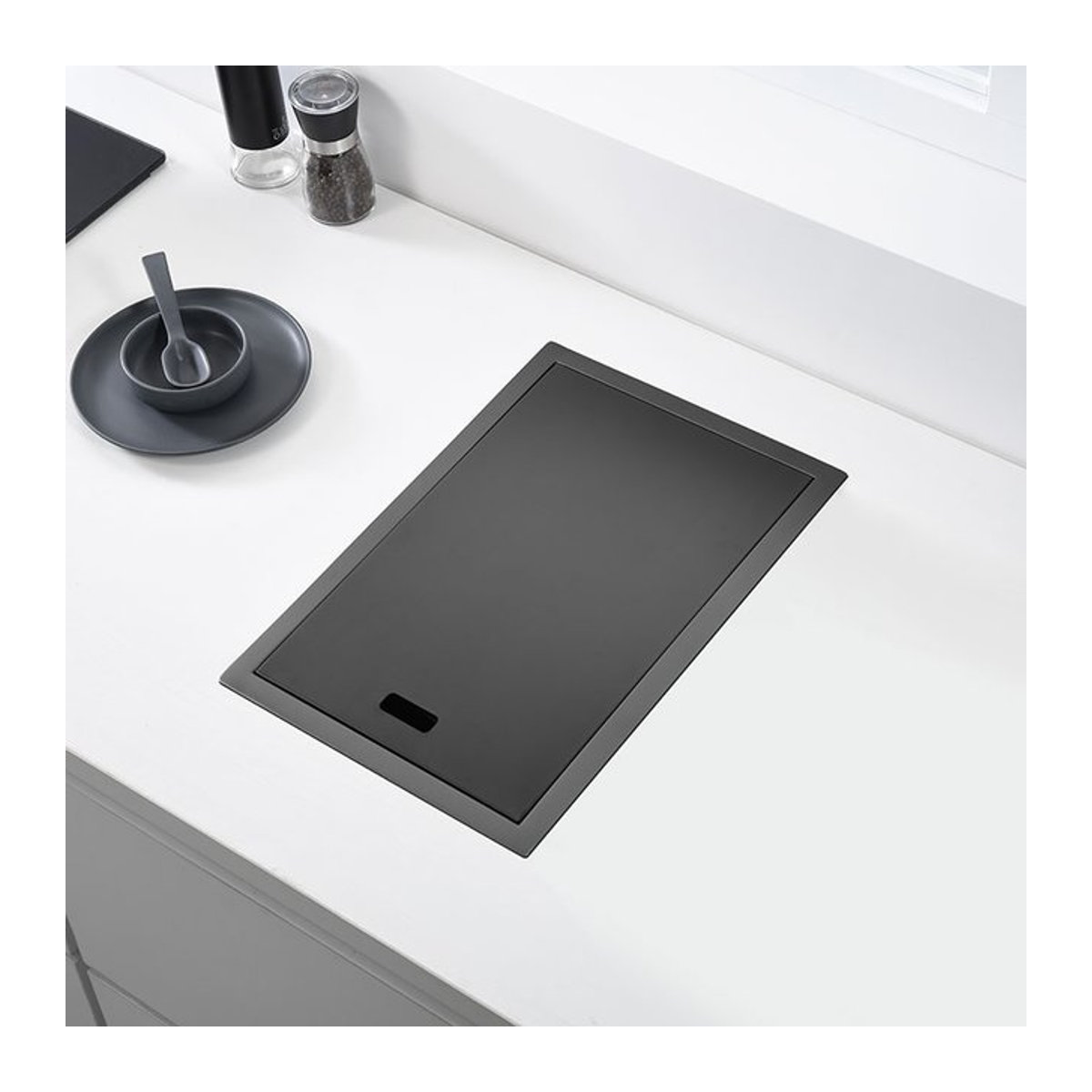 CKWS Küchenspülbecken aus Edelstahl in Anthrazit und Schwarz, modernes Einzelbecken für Küche oder Bar, B/T/H: 45 x 30 x 30 cm - Bild 1