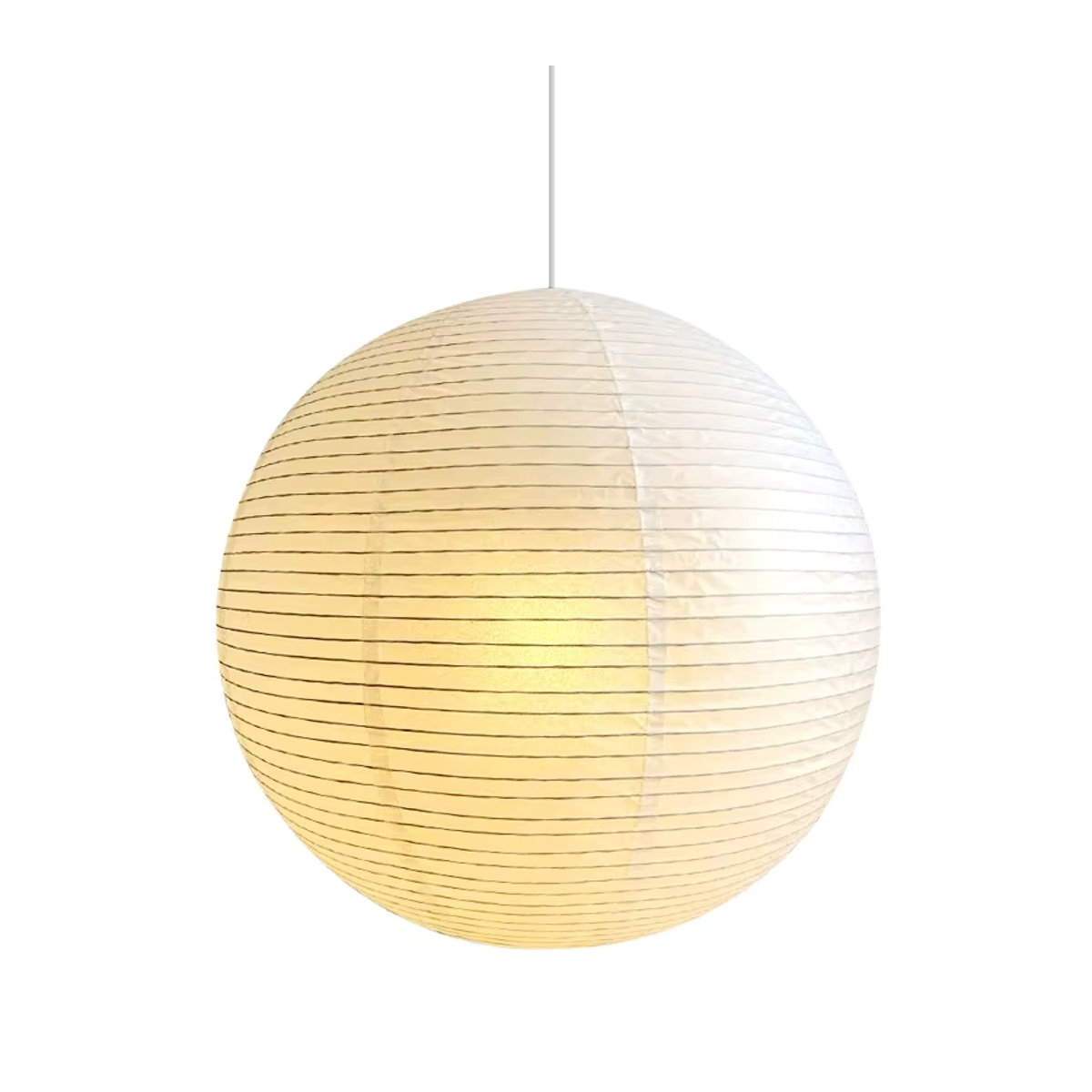 Claeted Akari Noguchi Pendelleuchte aus Papier in Beige, minimalistische runde Kugel-Hängelampe mit E27 Fassung für Wohnzimmer und Schlafzimmer - Bild 5