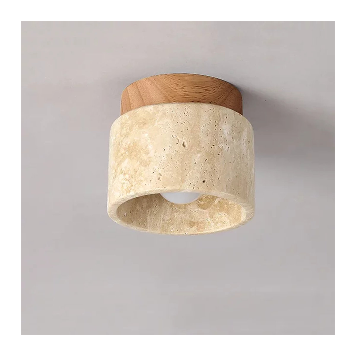 Claeted Deckenlampe im Wabi Sabi Stil mit gelbem Marmor in Beige - Bild 1