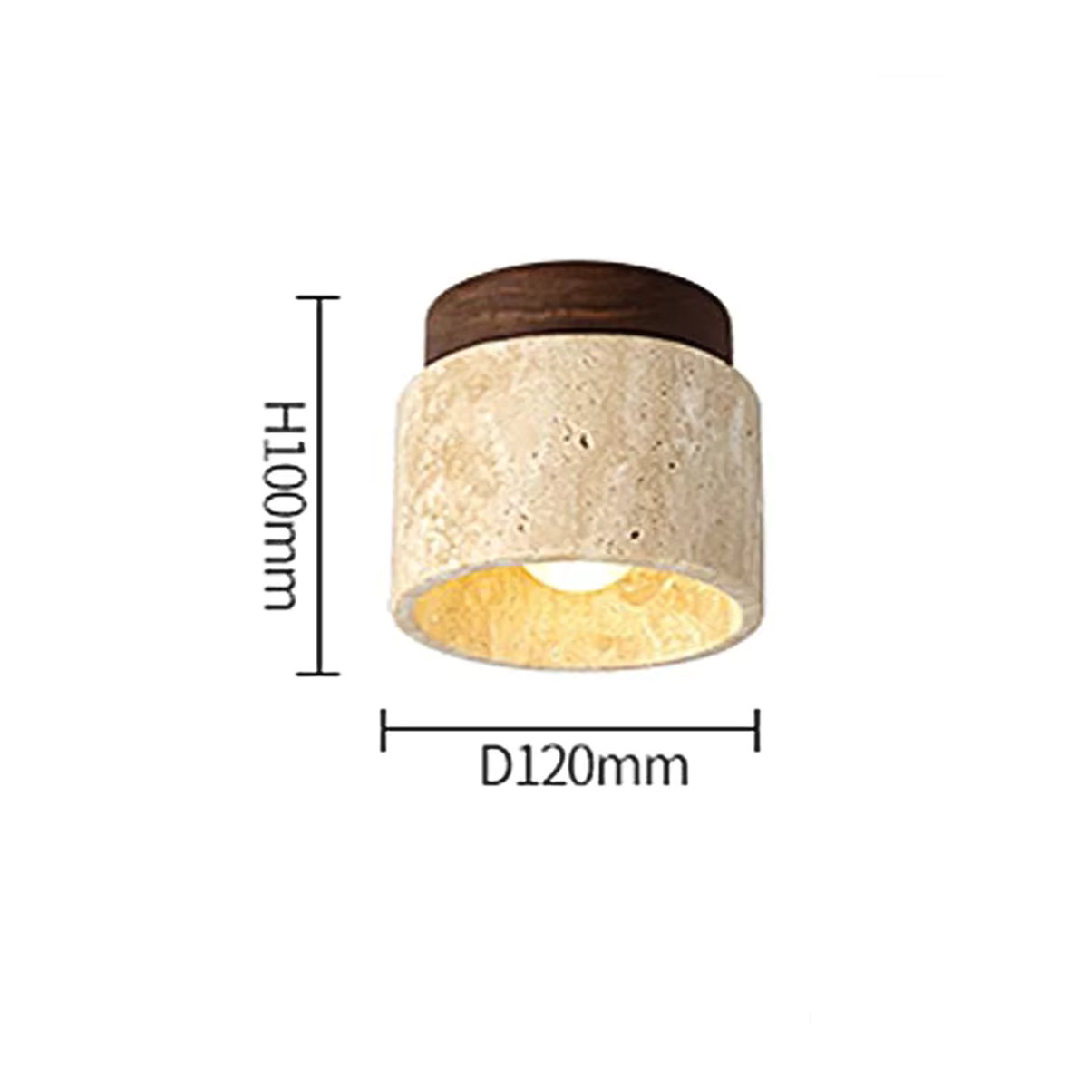 Claeted Deckenlampe im Wabi Sabi Stil mit gelbem Marmor in Beige - Bild 2