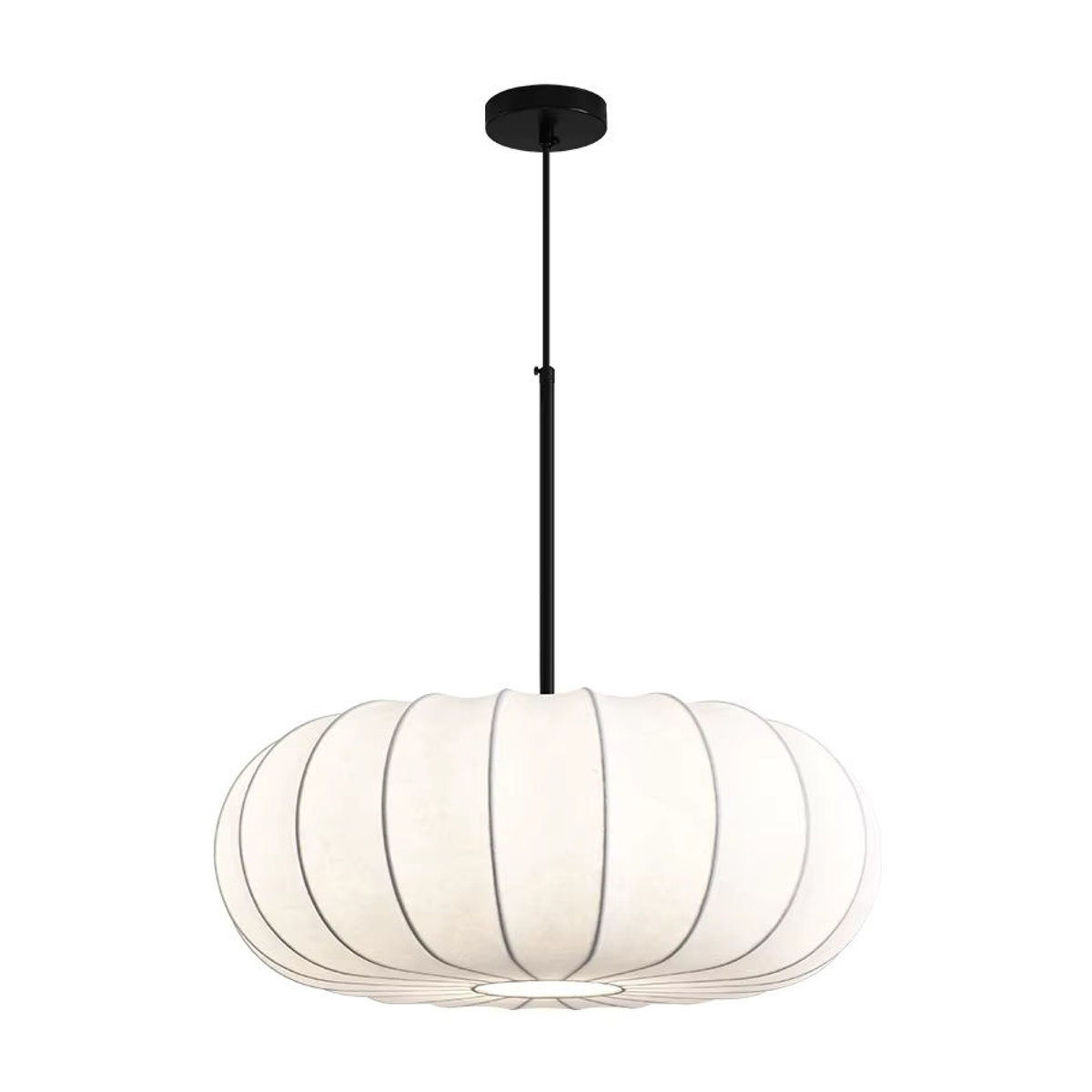 Claeted Japanische Pendelleuchte aus weißer Viskose im Retro-Stil mit Seidentrommel-Design - Bild 5