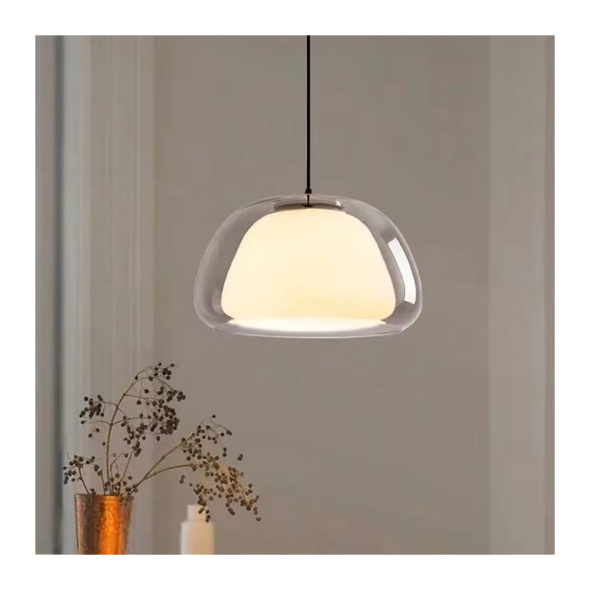 Claeted Jelly Pendelleuchte im Nordic Design aus Glas in Transparent und Weiß - Bild 2