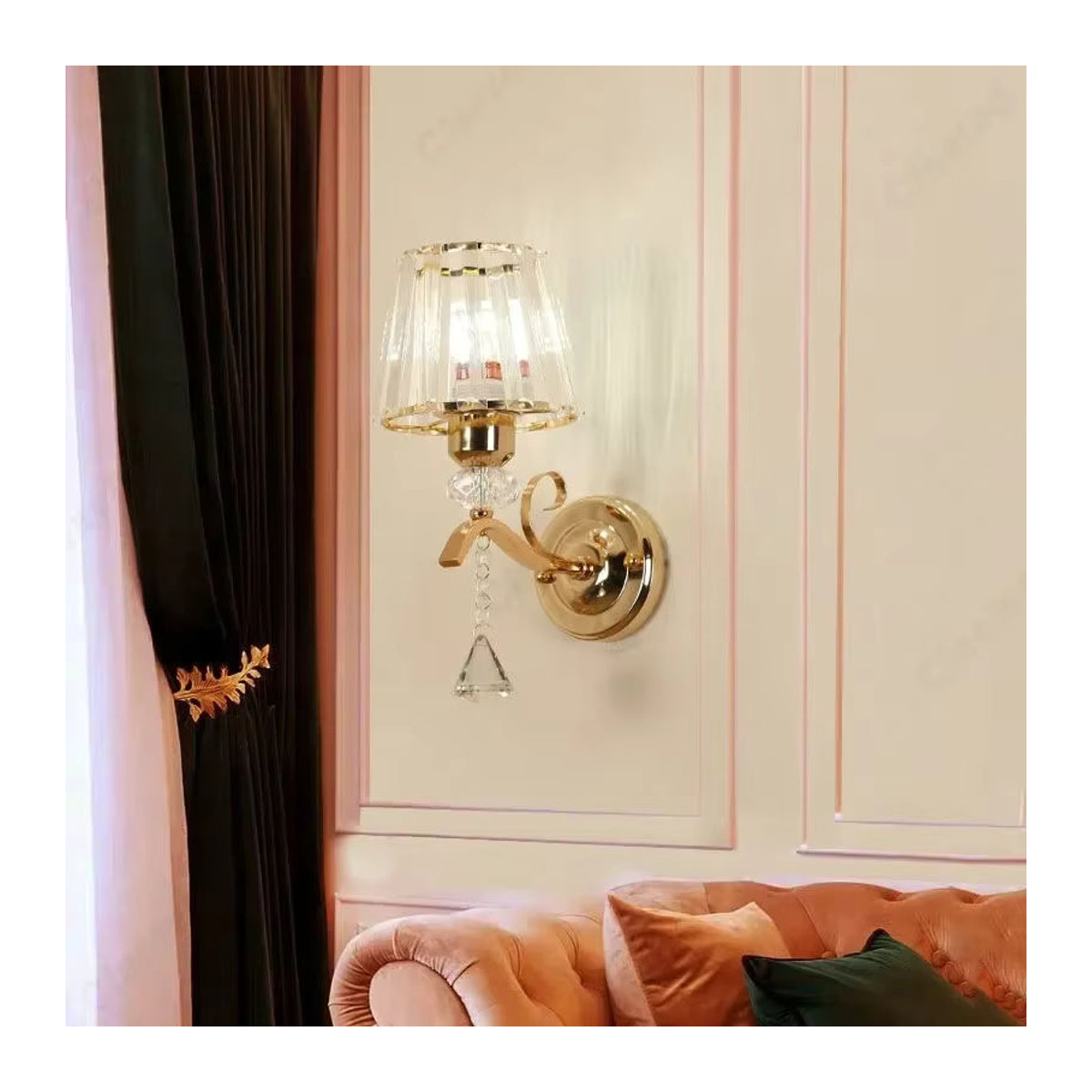 Claeted Klassische LED Wandleuchte mit Kristall-Glaslampenschirm für Wohnzimmer, Schlafzimmer und Badezimmer - Bild 2