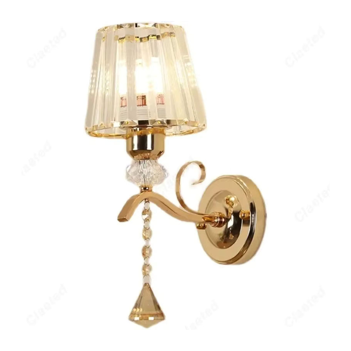 Claeted Klassische LED Wandleuchte mit Kristall-Glaslampenschirm für Wohnzimmer, Schlafzimmer und Badezimmer - Bild 4