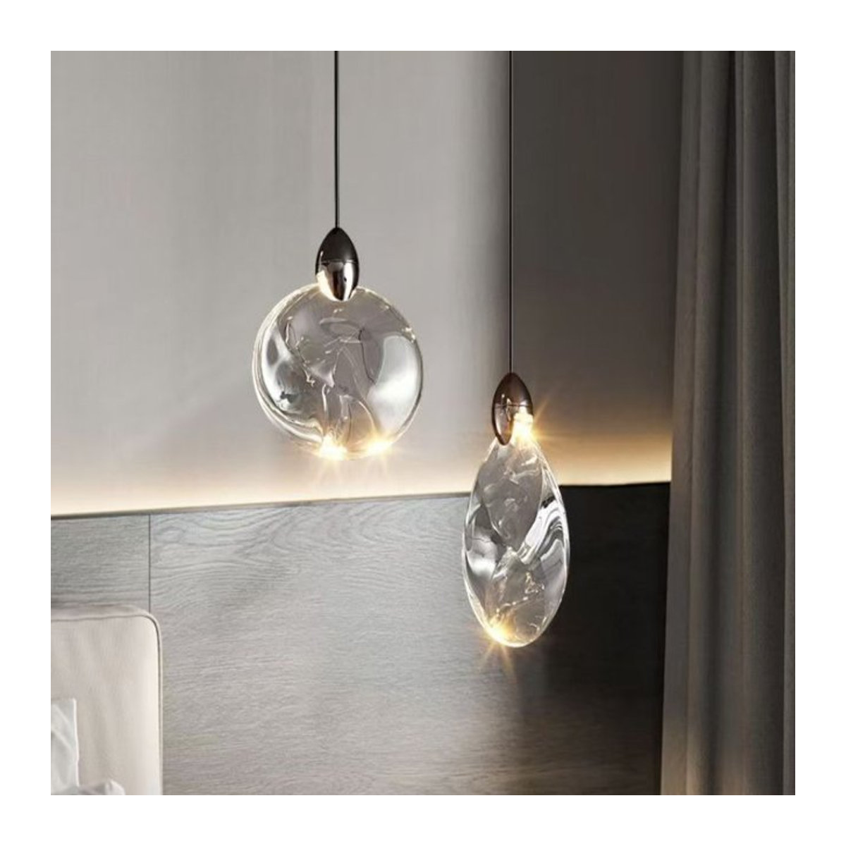 Claeted Kristall-Pendelleuchte im minimalistischen Design für Wohnzimmer und Nachttisch - Bild 1
