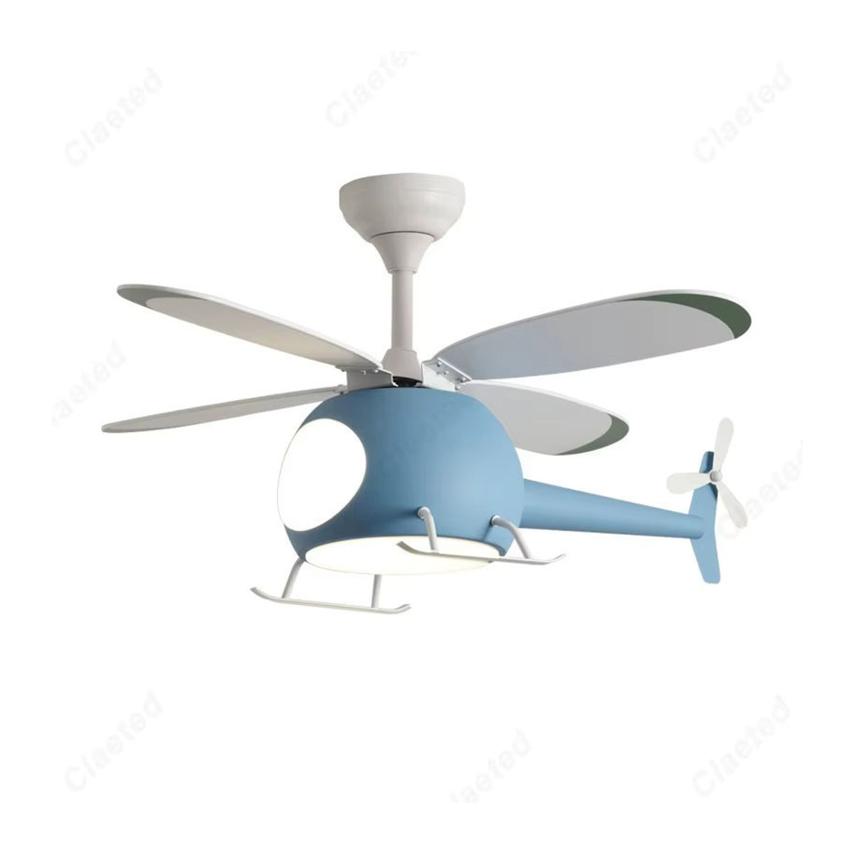 Claeted LED Deckenventilator Hubschrauber Design mit Lampe in Blau für das Kinderzimmer - Bild 3
