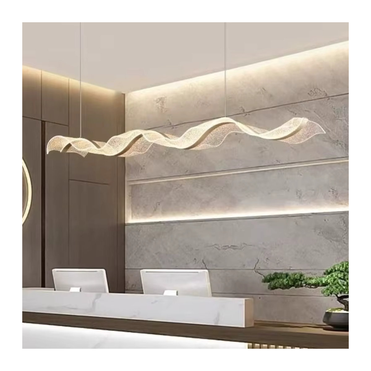 Claeted LED Kronleuchter im skandinavischen Design als moderne Pendelleuchte in Weiß - Bild 2