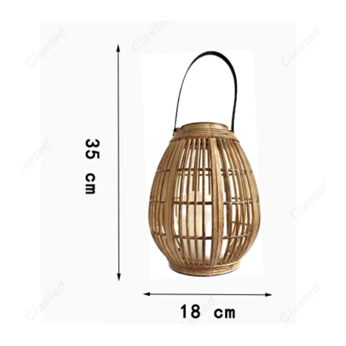 Claeted LED Solar Laterne aus Kunststoff in Braun für Garten und Hof, wasserdichte Dekoration im klassischen Stil - Bild 5