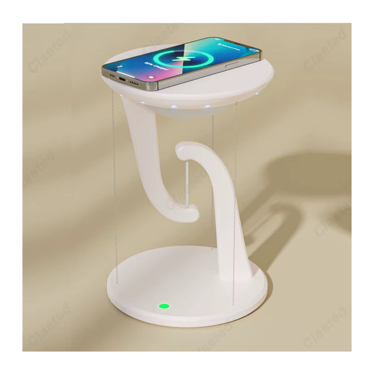 Claeted LED Tischlampe mit Anti-Schwerkraft-Effekt und kabelloser Schnellladefunktion für dein Smartphone in Weiß - Bild 1