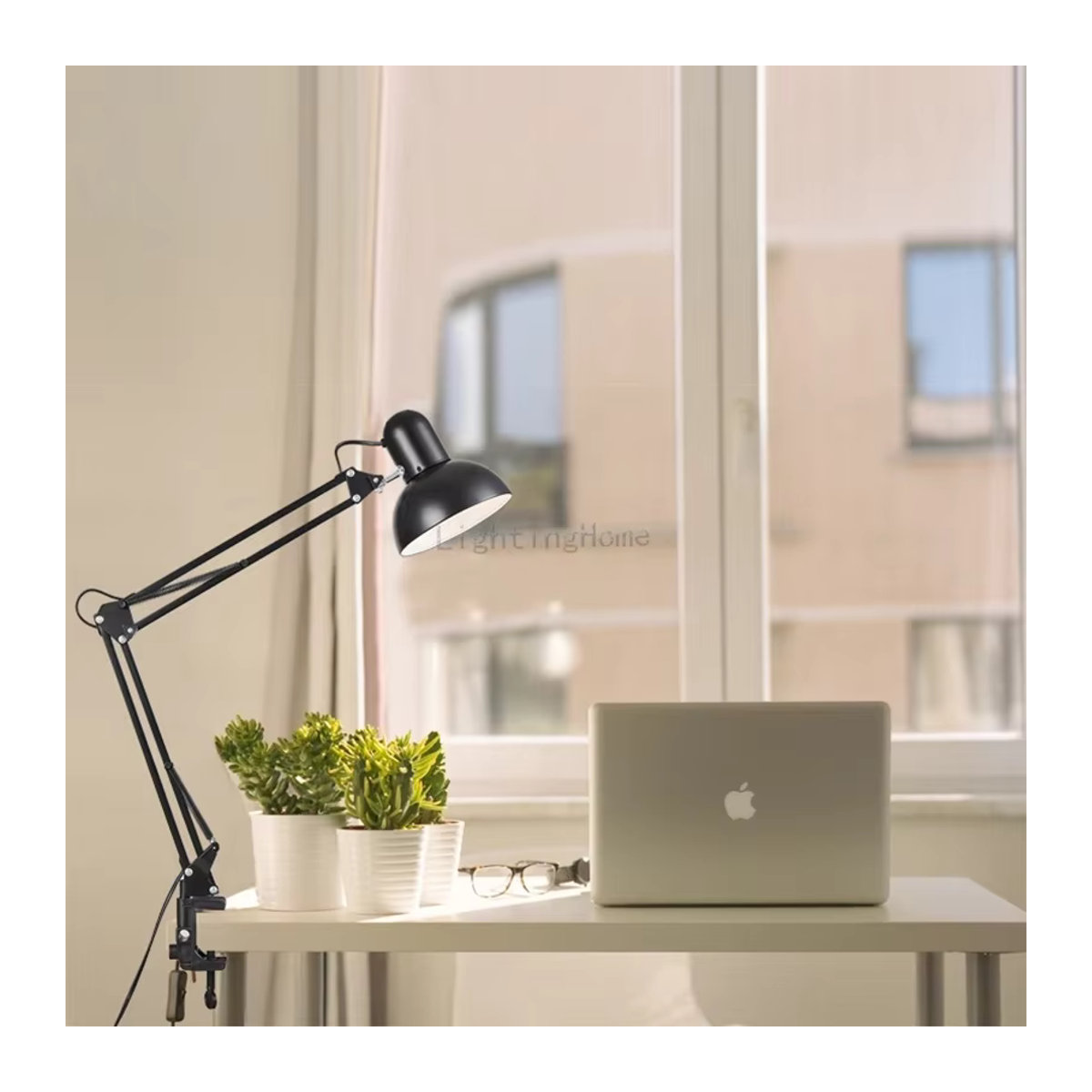 Claeted LED Tischlampe mit langem Arm und Klappclip in Schwarz aus Metall für Nail Art, Stickerei und präzises Arbeiten - Bild 5