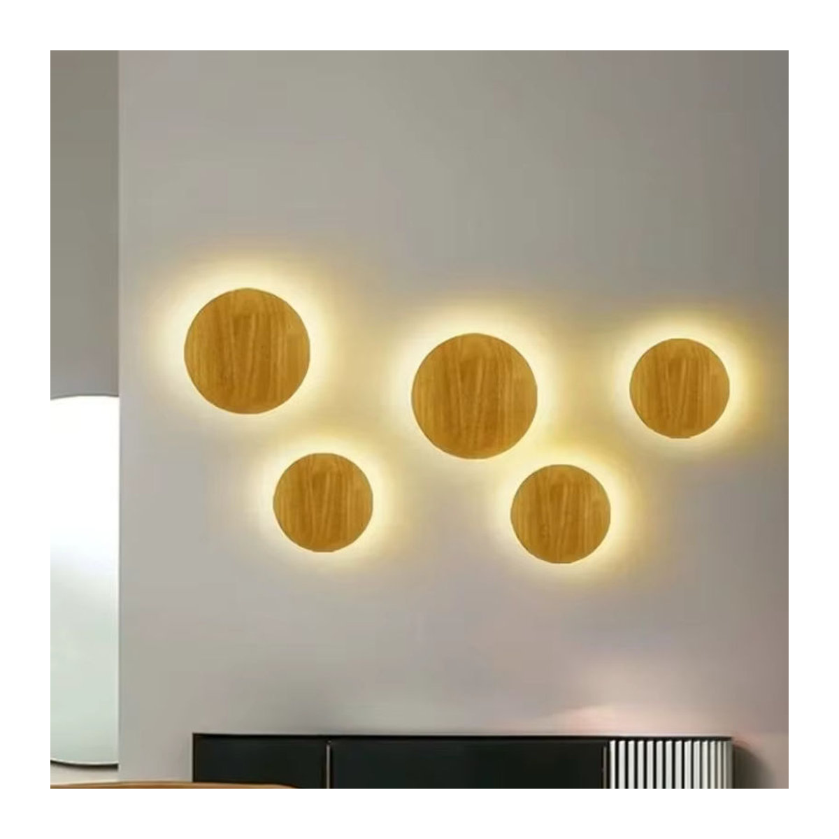 Claeted LED-Wandleuchte aus Holz in Natur im skandinavischen Design - Bild 3