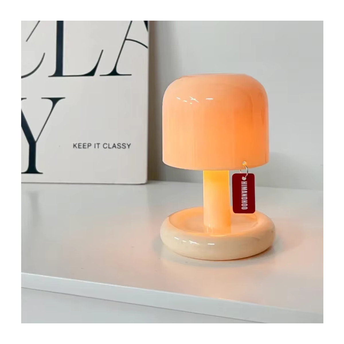 Claeted Mini Desktop Sonnenuntergang Nachtlampe in Orange im Pilz-Stil mit LED und USB-Aufladung - Bild 3