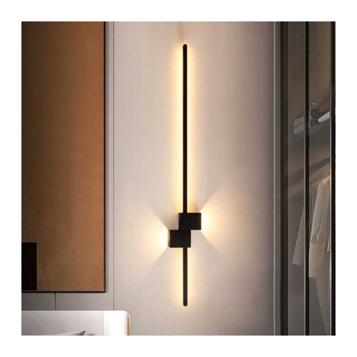 Claeted Moderne LED-Wandleuchte Minimalistisch in Schwarz - Bild 1