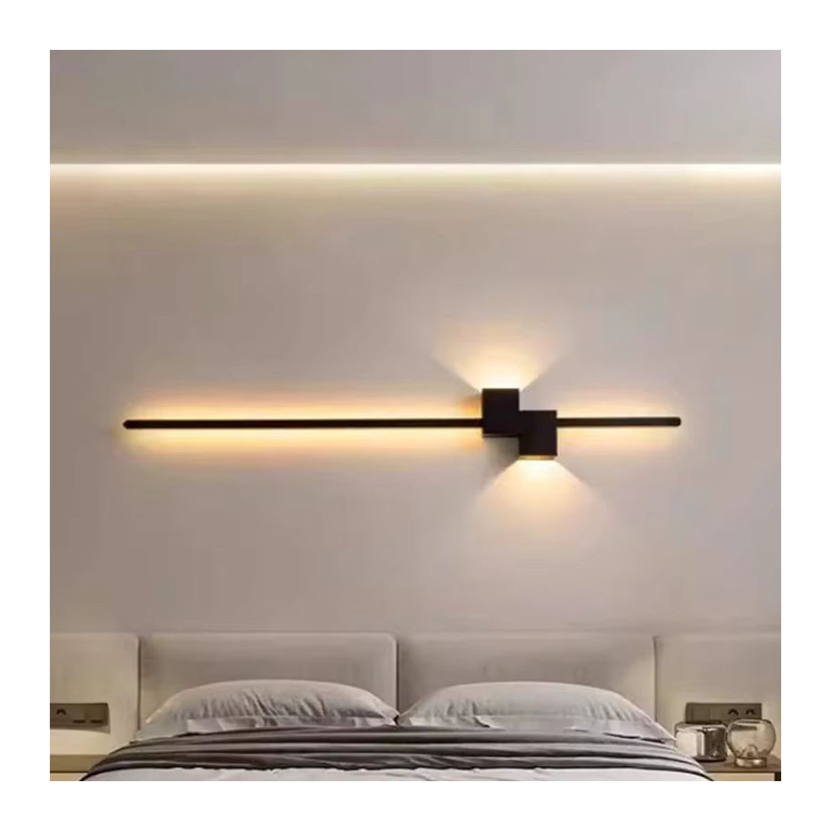 Claeted Moderne LED-Wandleuchte Minimalistisch in Schwarz - Bild 2