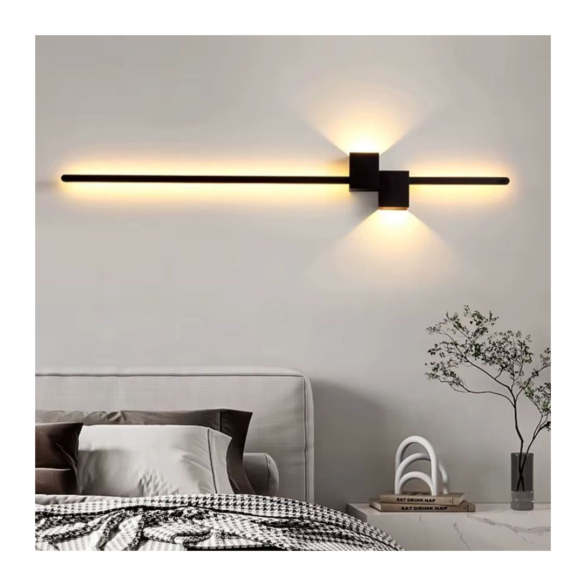 Claeted Moderne LED-Wandleuchte Minimalistisch in Schwarz - Bild 3