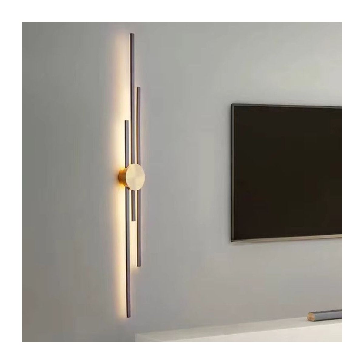 Claeted Moderne Wandlampe in Schwarz und Gold, minimalistisches Design für Schlafzimmer und Wohnbereich - Bild 2