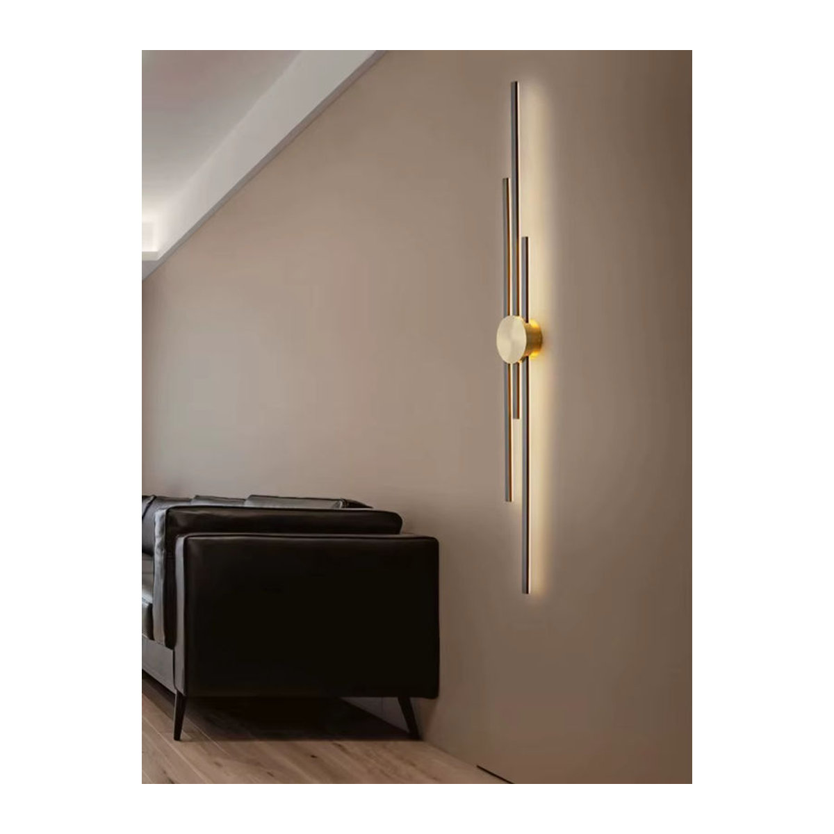 Claeted Moderne Wandlampe in Schwarz und Gold, minimalistisches Design für Schlafzimmer und Wohnbereich - Bild 3