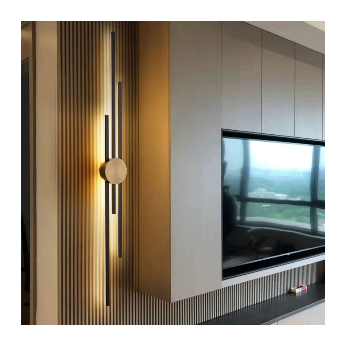 Claeted Moderne Wandlampe in Schwarz und Gold, minimalistisches Design für Schlafzimmer und Wohnbereich - Bild 4