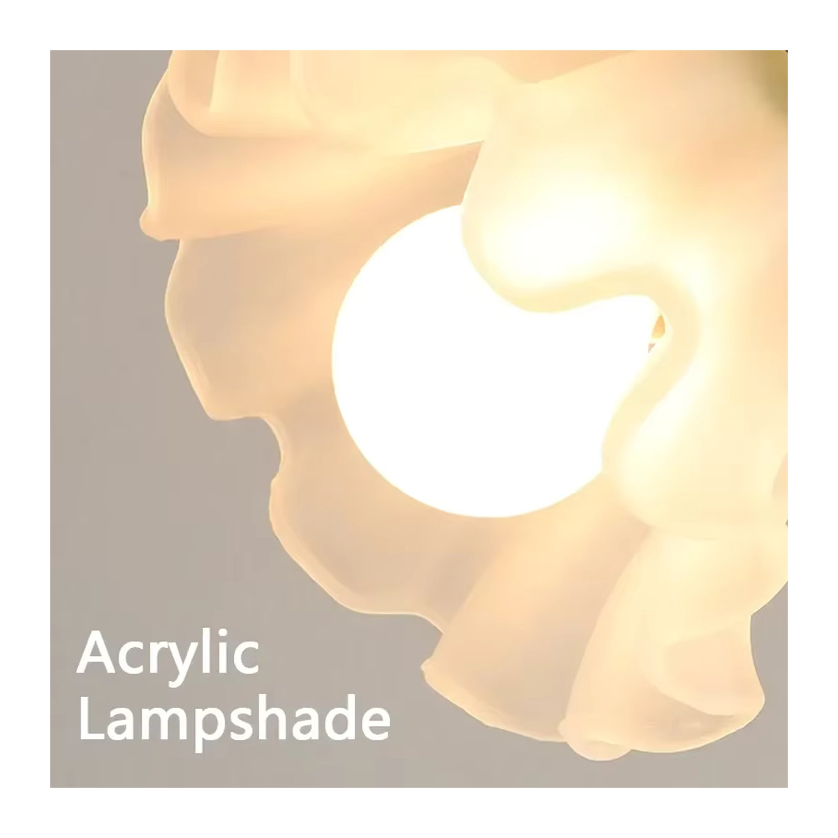 Claeted Nachttischlampe im französischen Landhausstil mit Blumen-Design aus Acryl in Beige und Grün - Bild 5