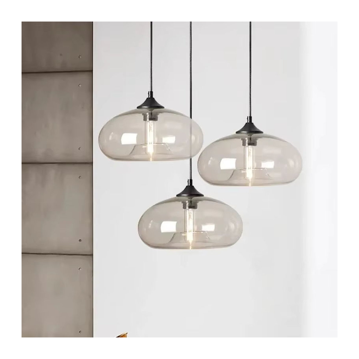 Claeted Pendelleuchte aus Glas in Schwarz im skandinavischen Design für Wohnküche und Restaurant - Bild 2