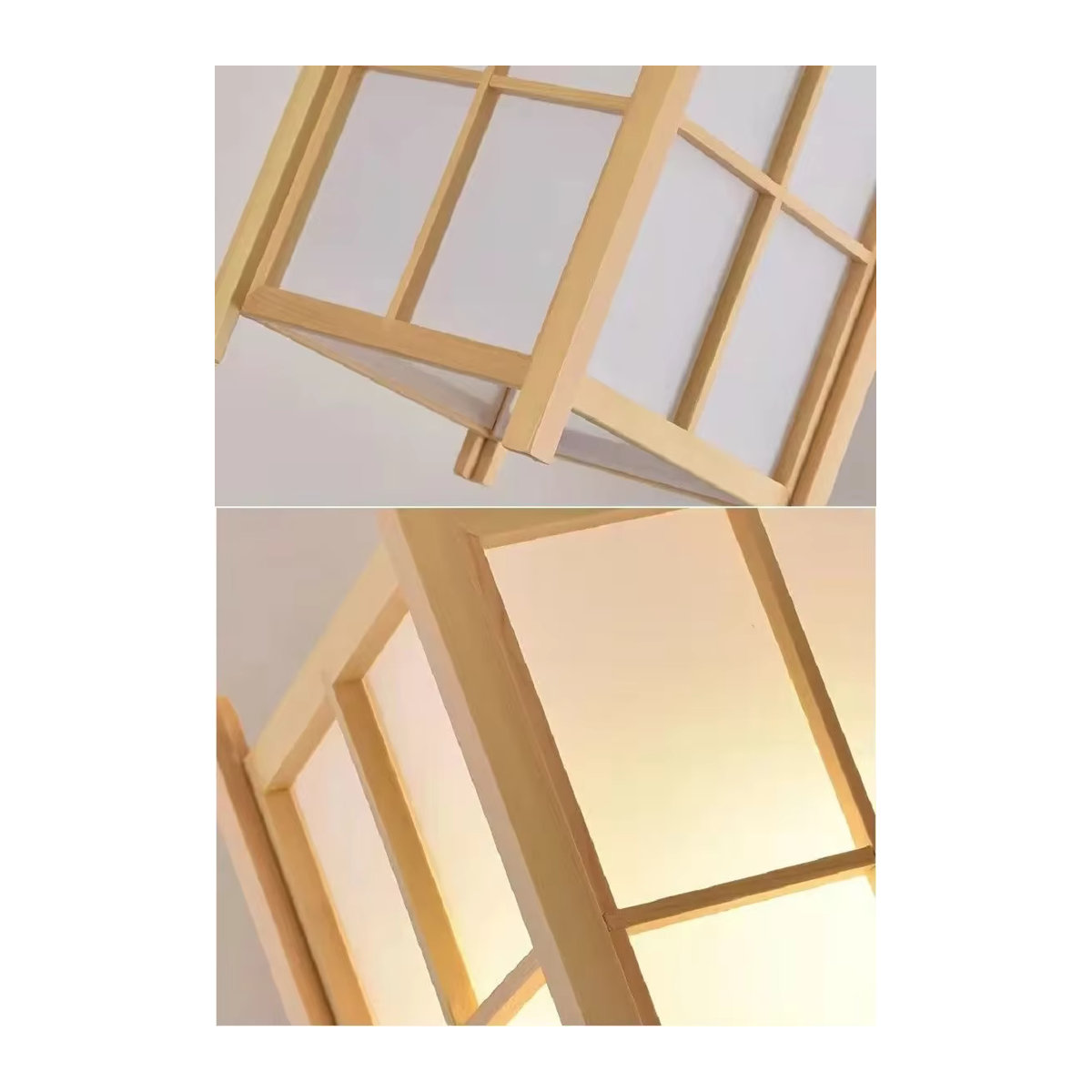 Claeted Pendelleuchte aus Holz im Japan Stil mit E27 Fassung in Gelb - Bild 5