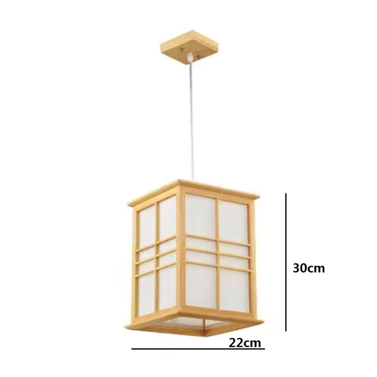 Claeted Pendelleuchte im Japan Stil aus Holz in Natur mit E27 Fassung - Bild 2