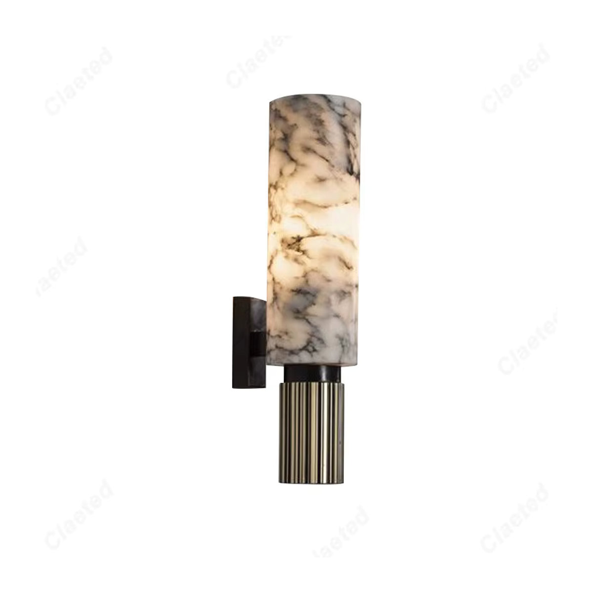 Claeted Retro LED Wandlampe aus Marmor in Schwarz/Weiß für Wohnzimmer, Schlafzimmer und Korridor - Bild 5