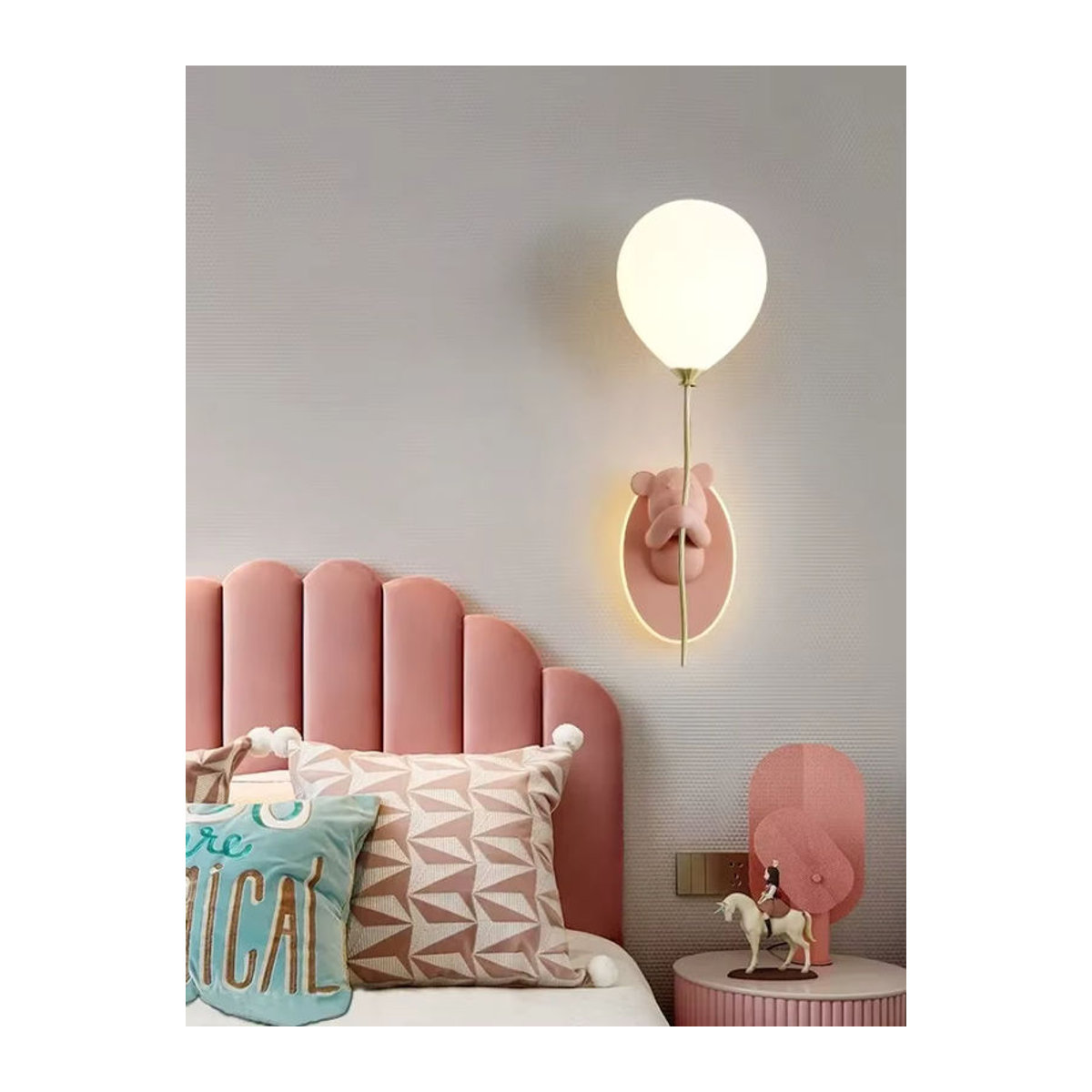 Claeted Wandlampe Bär Cartoon Ballon Design in Weiß für Kinderzimmer und Arbeitszimmer - Bild 2