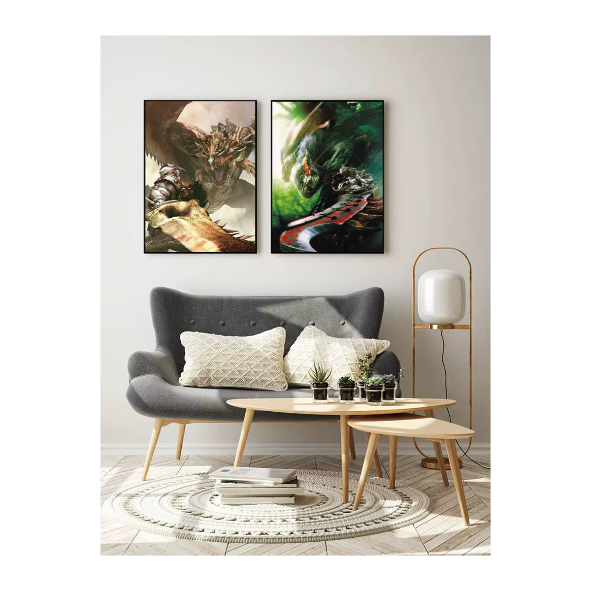 Classic Games M-Monster H-Hunter Wandposter Aufkleber, wasserfester Wandkunstdruck für Wohnzimmer und Schlafzimmer, mehrfarbig, rechteckig - Bild 3