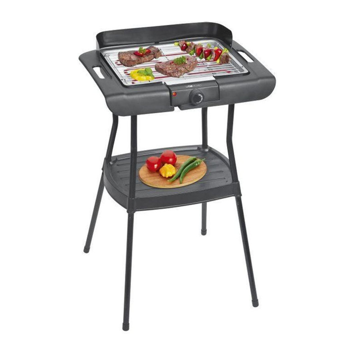 Clatronic Elektro-Standgrill BQS 3842 in Chrom und Schwarz aus Metall - Bild 1