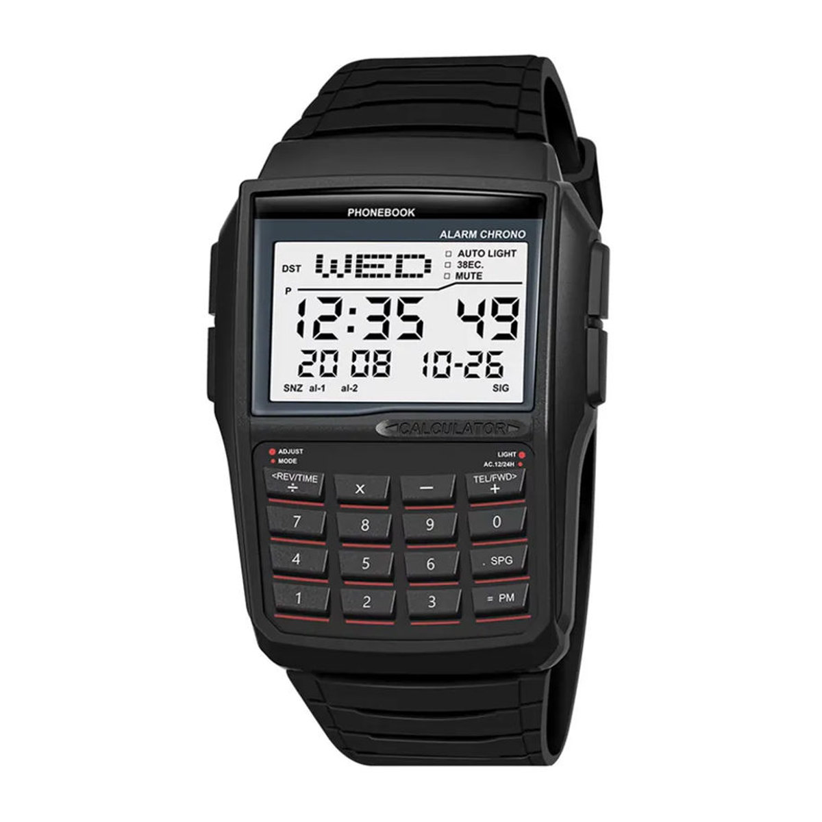 CLCU Digitale LED Sportuhr in Schwarz mit Multifunktions-Rechner und wasserdichtem Computer-Design für Damen und Herren - Bild 6