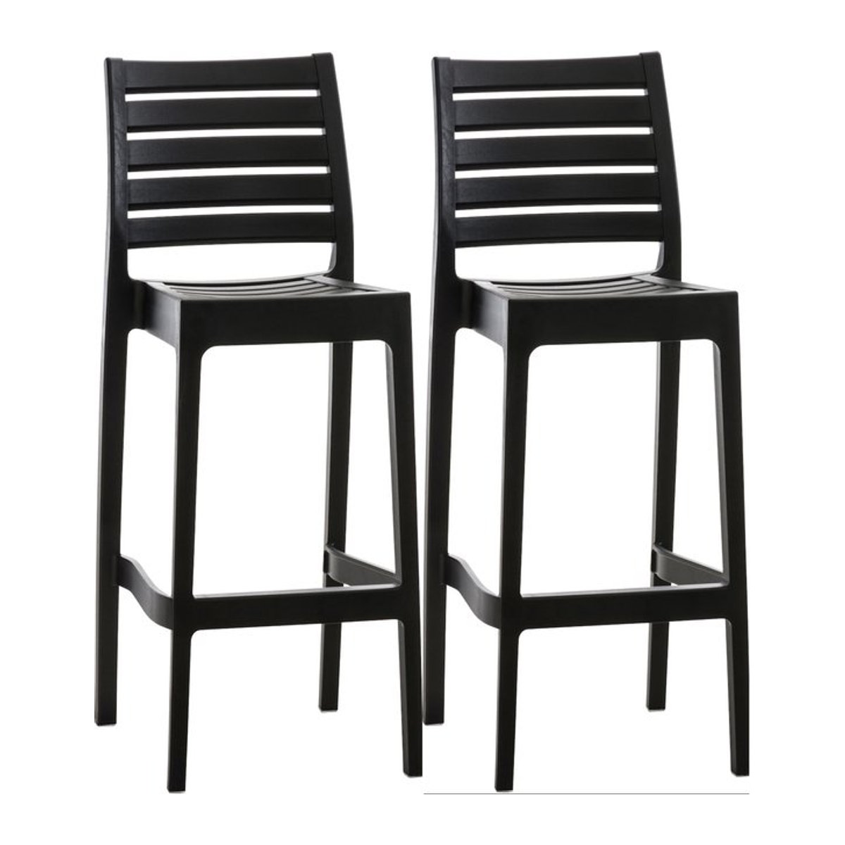 CLP 2er Set Barhocker Ares in Schwarz aus Polyrattan im modernen Design - Bild 1