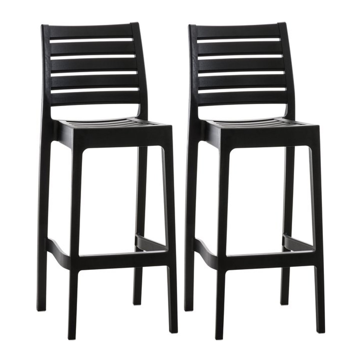 CLP 2er Set Barhocker Ares in Schwarz aus Polyrattan im modernen Design - Bild 2