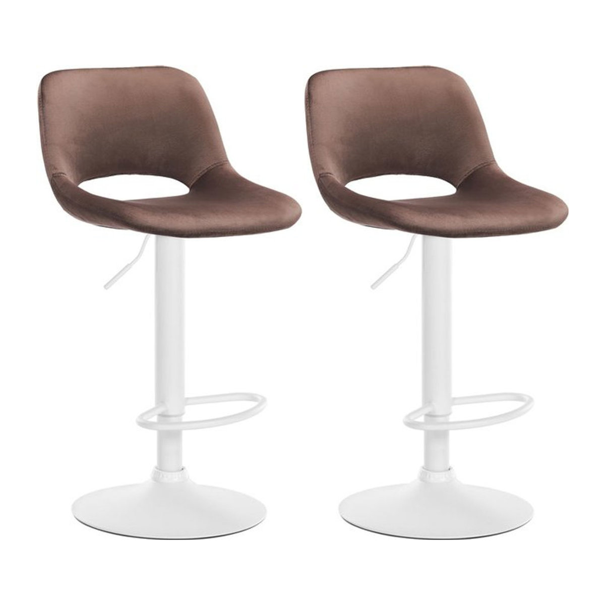 CLP 2er Set Barhocker Camden Modern aus Samt in Braun mit Metallgestell - Bild 1