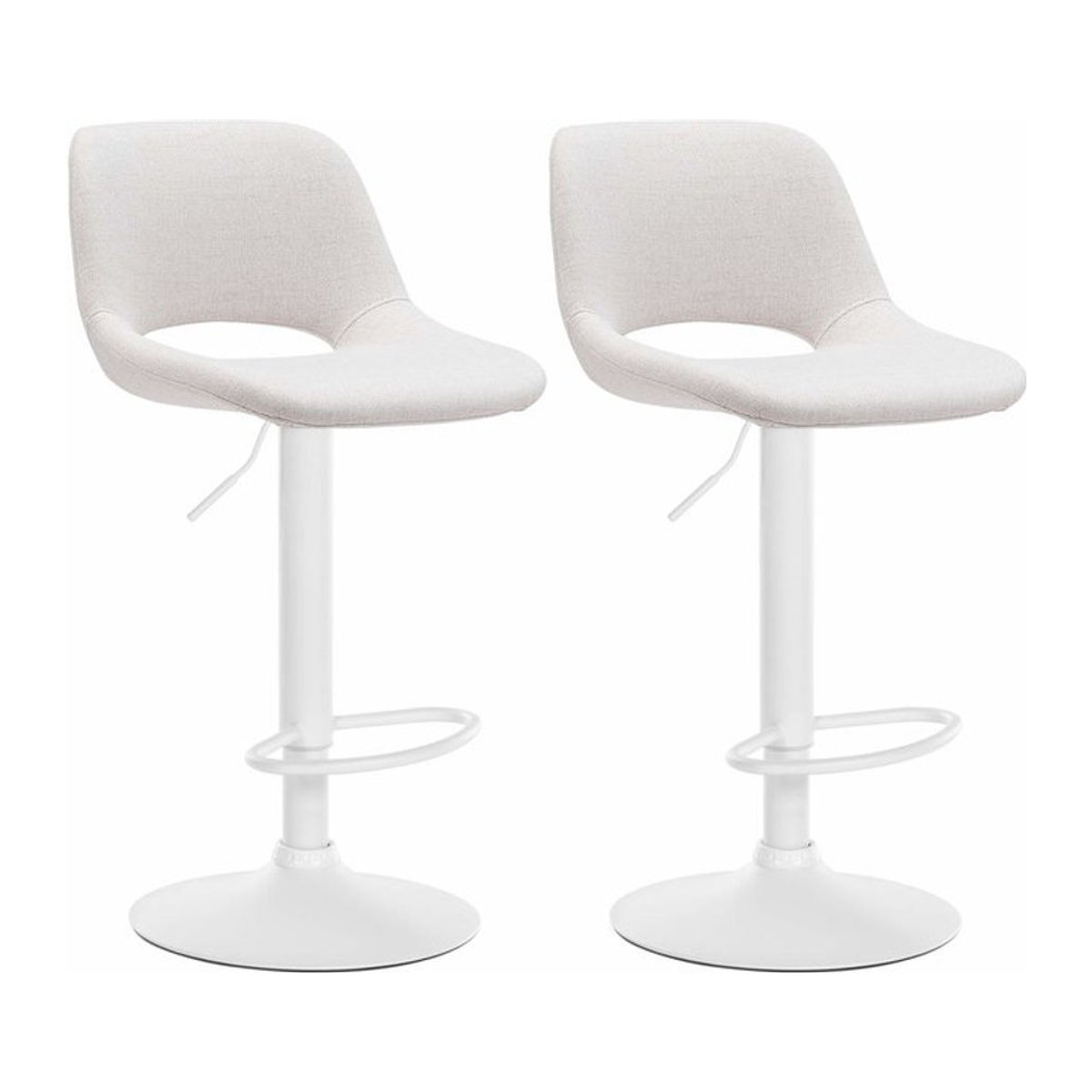 CLP 2er Set Barhocker Camden Modern in Beige mit Stoff-Bezug und Metallgestell - Bild 1