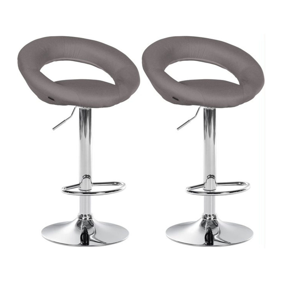 CLP 2er Set Barhocker Olinda Modern mit Stoffbezug, höhenverstellbar und drehbar mit Rückenlehnen - Bild 1