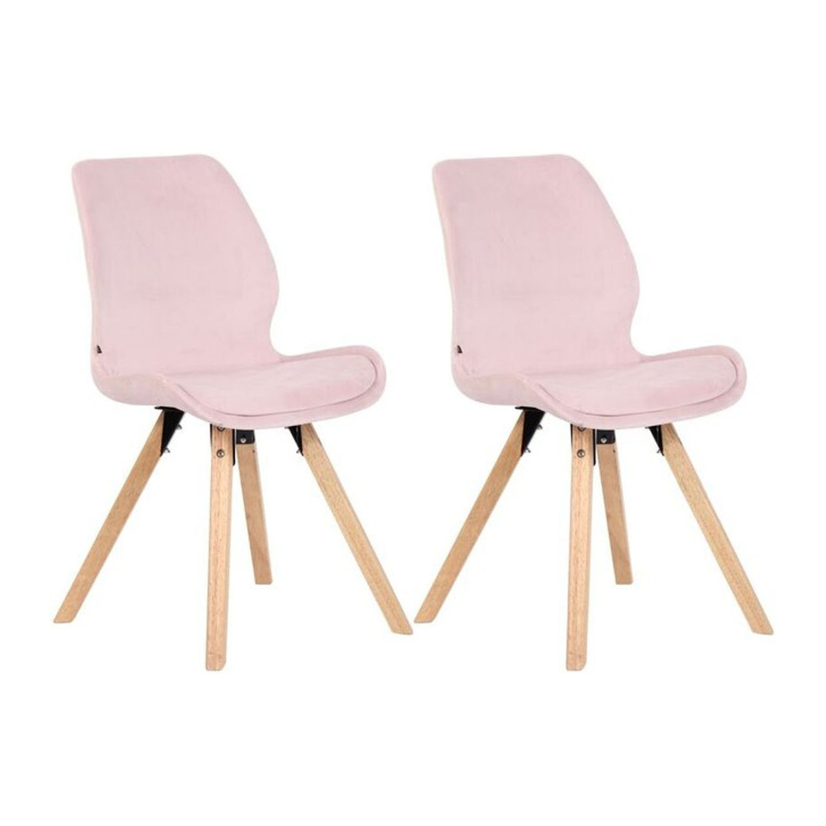 CLP 2er Set Esszimmerstuhl Luna Polsterstuhl in Rosa mit Buche-Beinen im skandinavischen Design - Bild 2