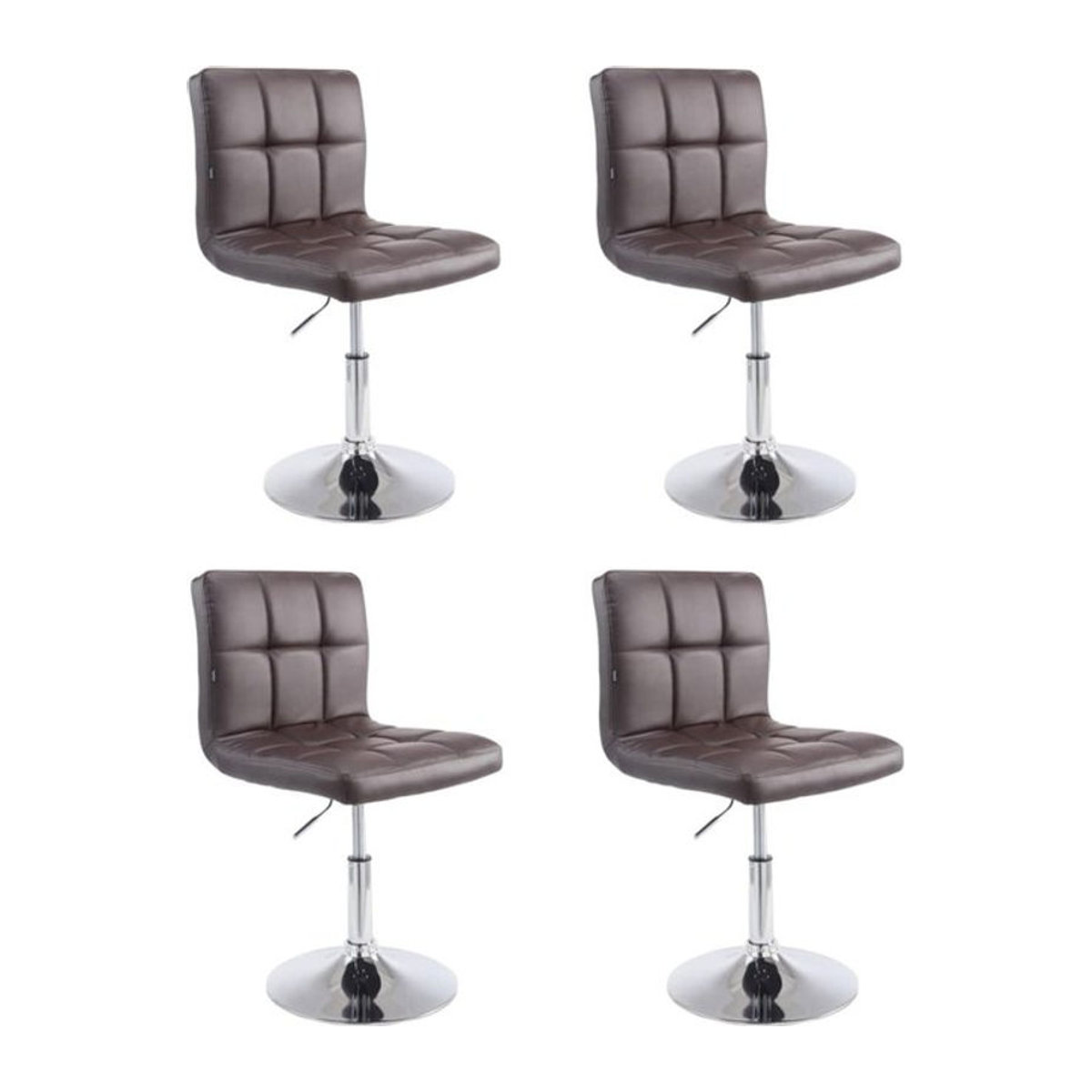 CLP 4er Set Drehstühle Palma V2 in Braun mit Kunstlederbezug und Polsterung, höhenverstellbare Esszimmerstühle im modernen Design - Bild 1