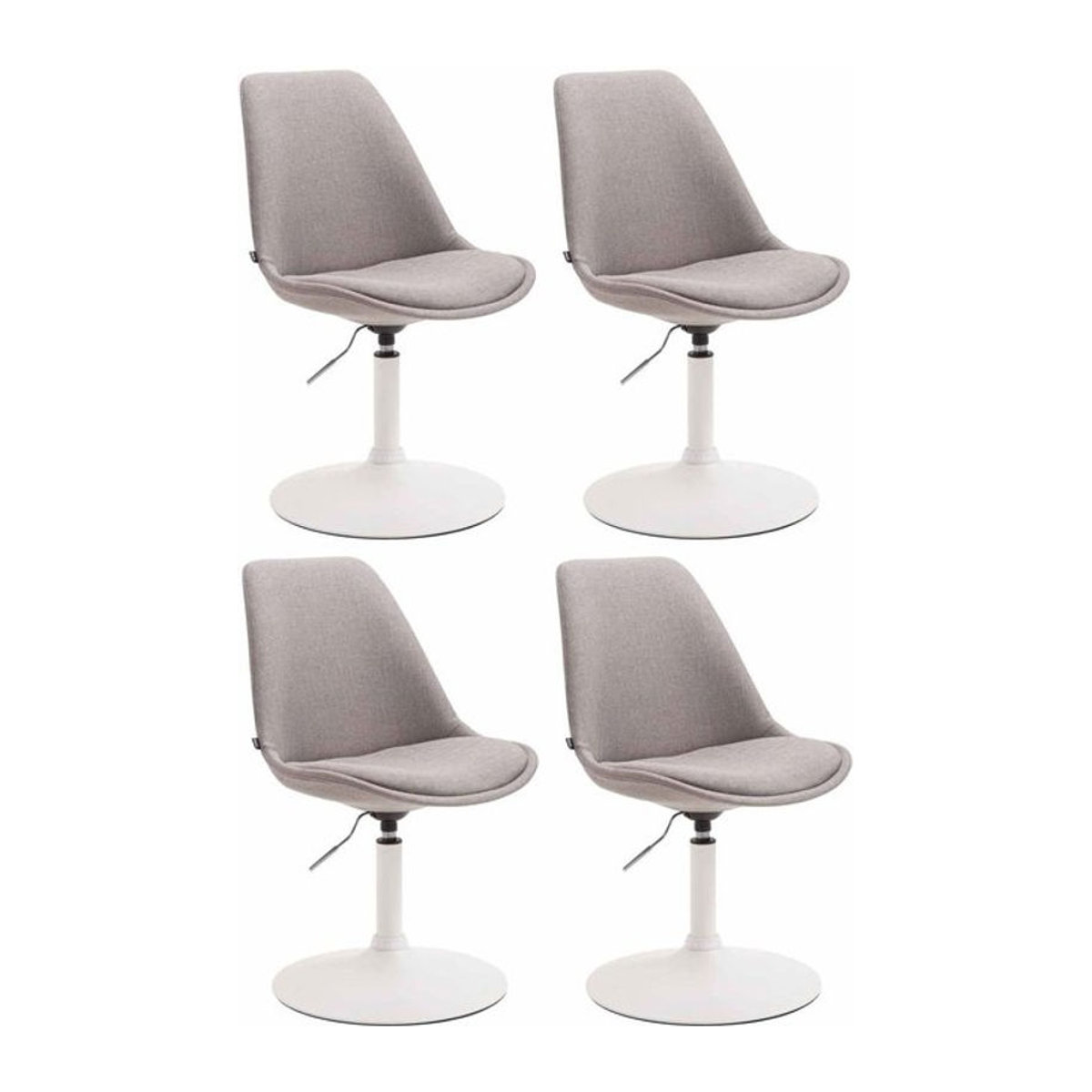 CLP 4er Set Esszimmerstühle Maverick in Grau, moderne höhenverstellbare Drehstühle mit Stoffbezug und Trompetenfuß - Bild 1