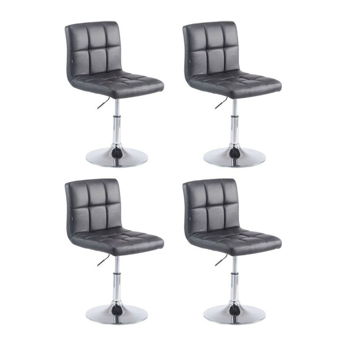 CLP 4er Set Lounger Palma V2 Drehstühle aus Kunstleder in Schwarz Modern - Bild 1