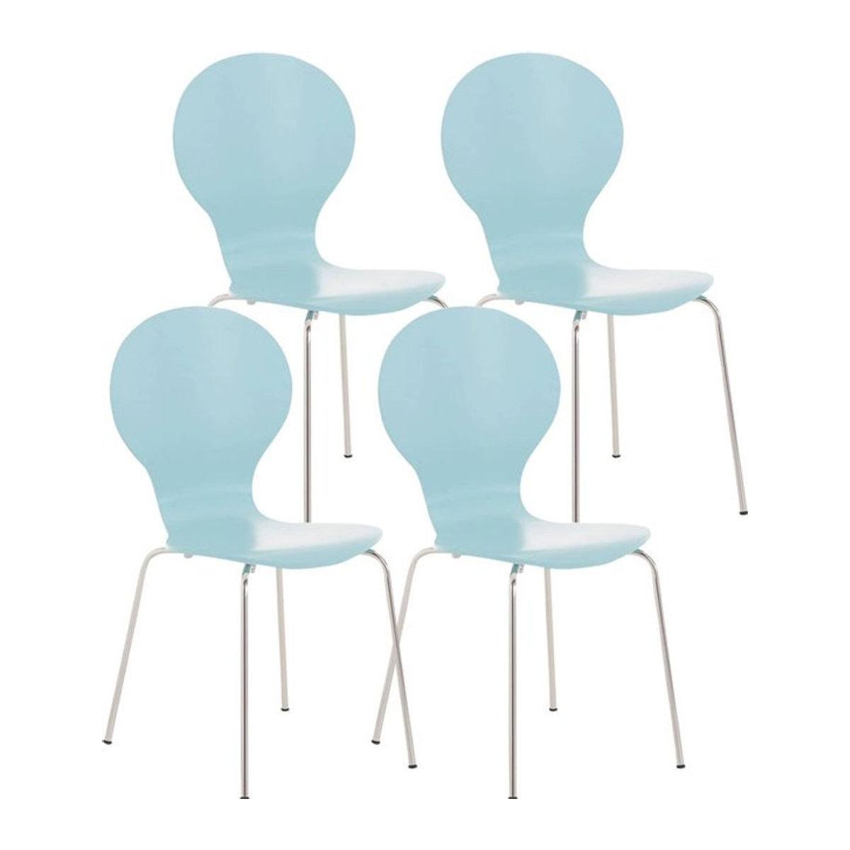 CLP 4er Set Stapelstühle DIEGO Ergonomische Konferenzstühle mit Holzsitz und Metallgestell - Bild 1