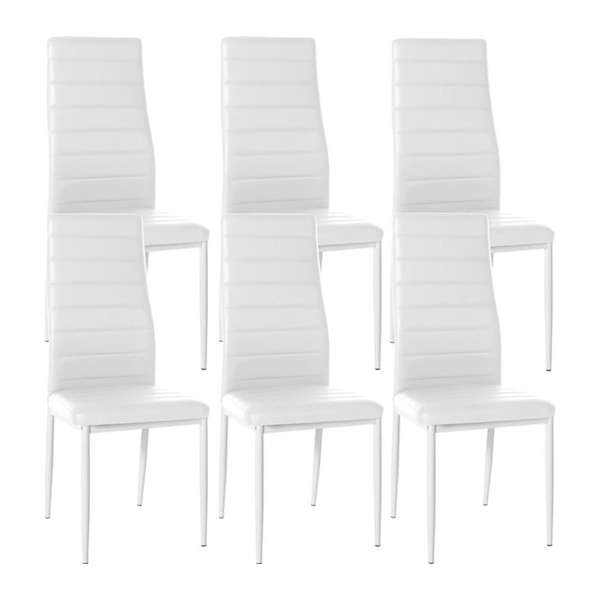 CLP 6er Set Esszimmerstühle Mayfair Modern in Weiß mit Samt- oder Kunstlederbezug und Metallgestell - Bild 1
