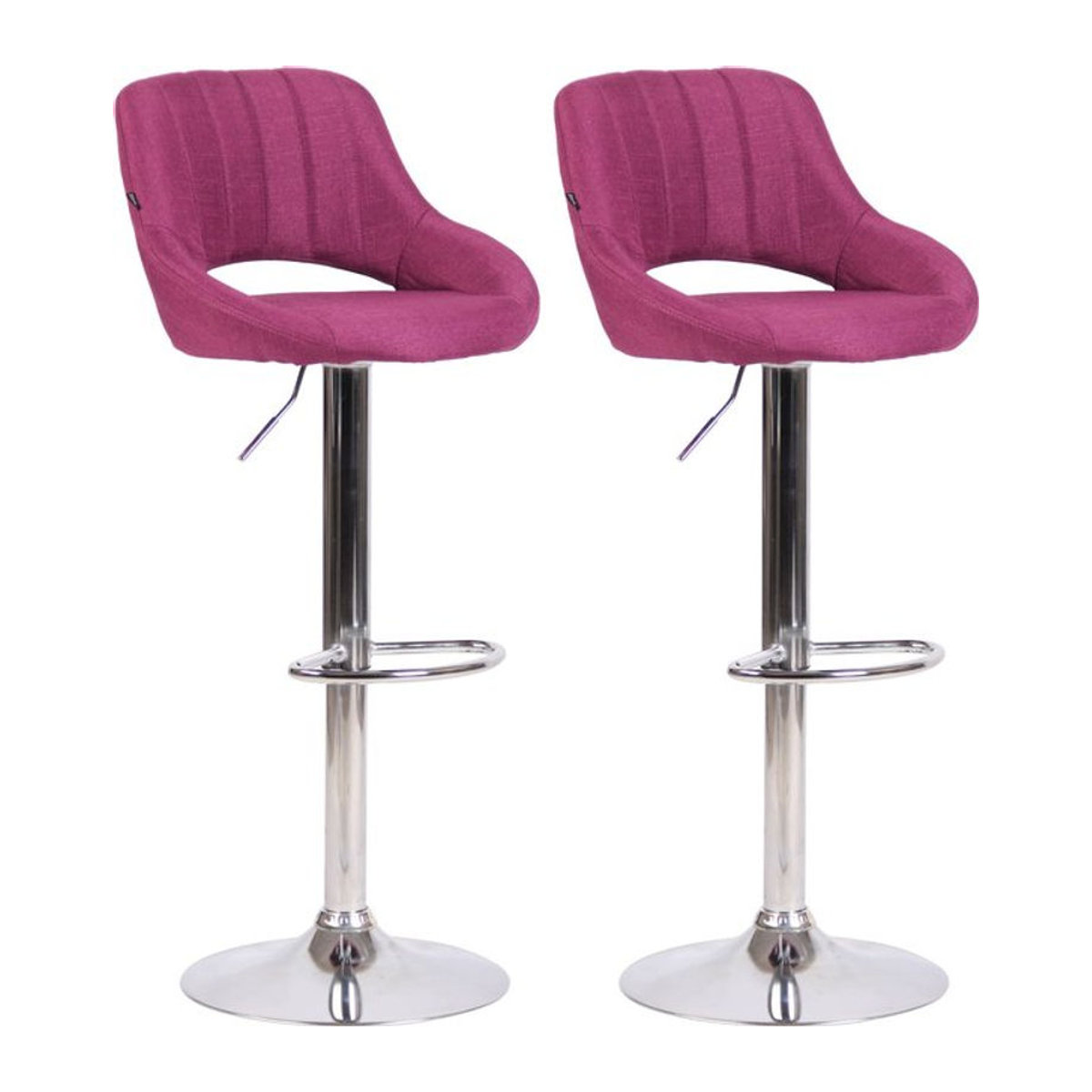 CLP Barhocker 2er Set Milet Modern, höhenverstellbare Barstühle mit Lehne, gepolsterte Stoffbezüge und Metallgestell, drehbar - Bild 1
