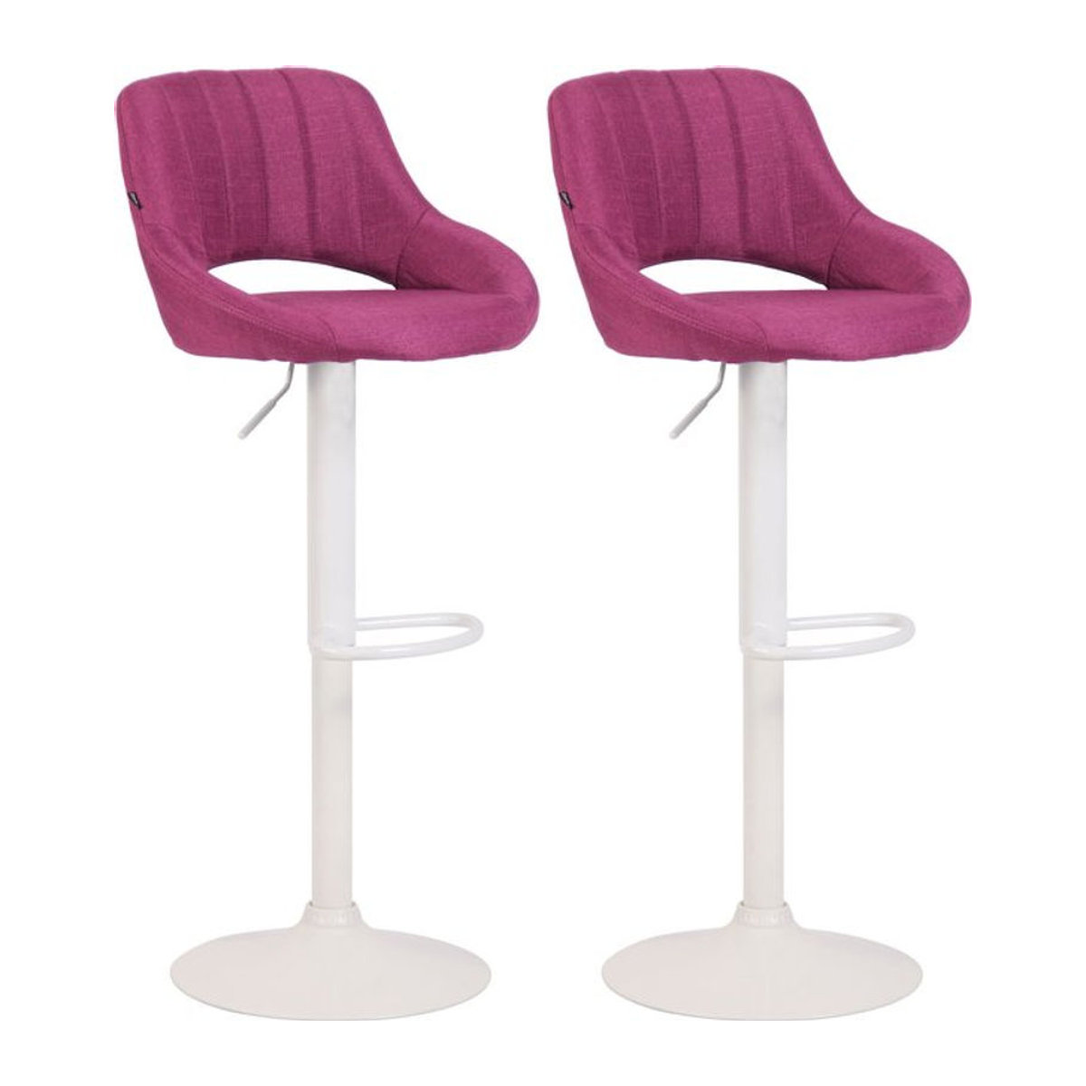 CLP Barhocker 2er Set Milet Modern, höhenverstellbare Barstühle mit Lehne, gepolsterte Stoffbezüge und Metallgestell, drehbar - Bild 1