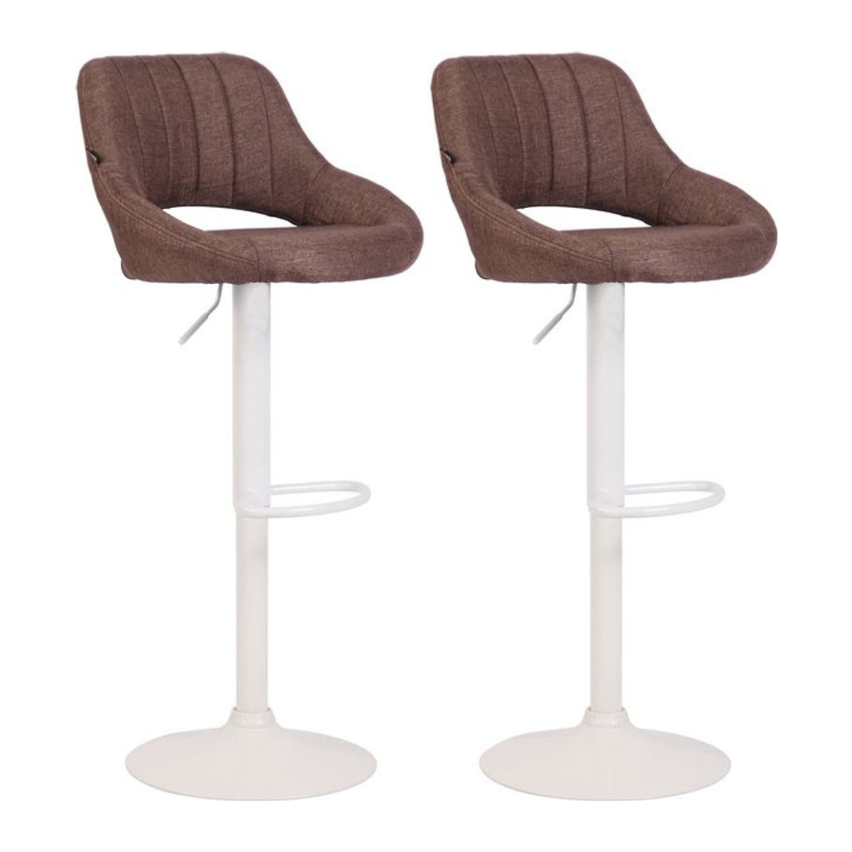 CLP Barhocker 2er Set Milet Modern, höhenverstellbare Barstühle mit Lehne, gepolsterte Stoffbezüge und Metallgestell, drehbar - Bild 1